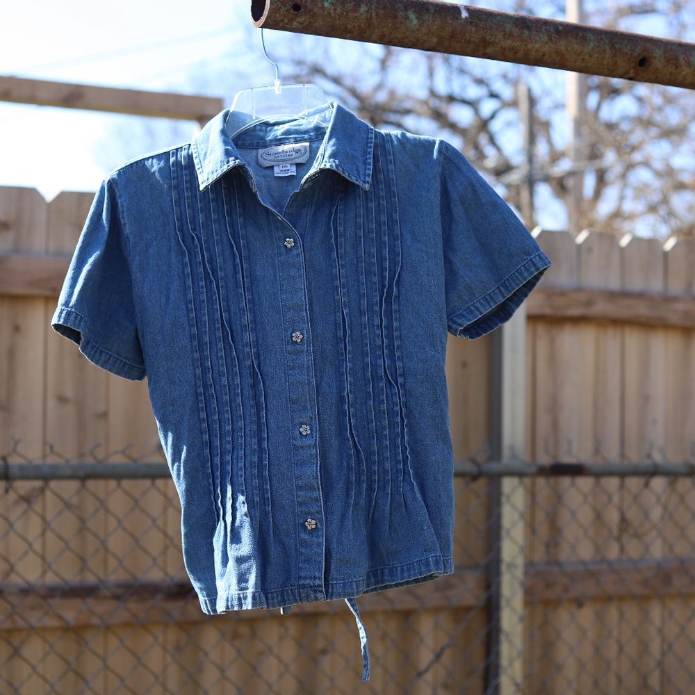 Vintage Stonebridge Petites | Denim Short Sleeve